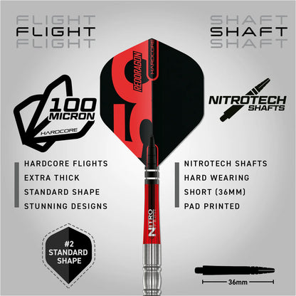 Red Dragon 50 Year Penetrator 4 Steel Tip Darts 23 gram 95% Tungsten