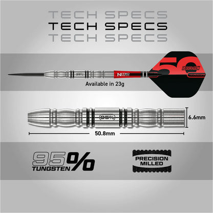 Red Dragon 50 Year Penetrator 4 Steel Tip Darts 23 gram 95% Tungsten