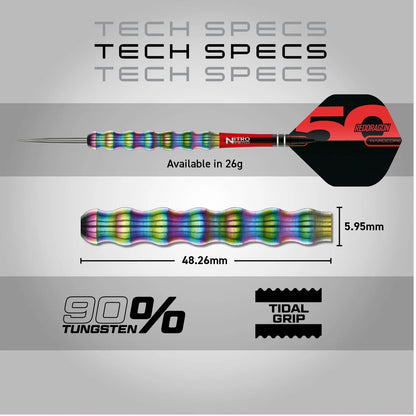 Red Dragon 50 Year Shockwave 1 Steel Tip Darts 26 gram 90% Tungsten