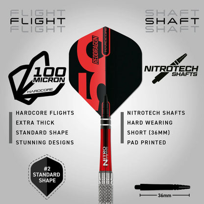 Red Dragon 50 Year Grizzly 4 Steel Tip Darts 25 gram 90% Tungsten