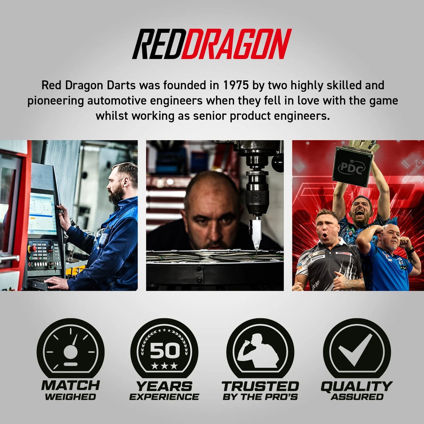 Red Dragon 50 Year Grizzly 4 Steel Tip Darts 25 gram 90% Tungsten