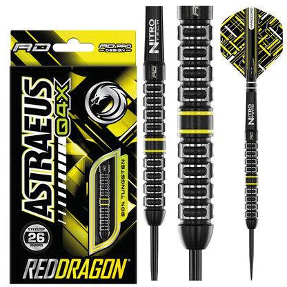 Red Dragon ASTRAEUS Q4X PARALLEL Steel Tip Dart Set 26 gram 90% Tungsten