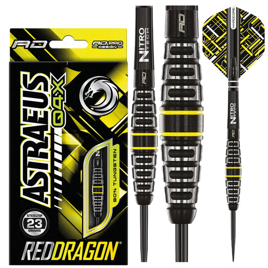Red Dragon ASTRAEUS Q4X TORPEDO Steel Tip Dart Set 23 gram 90% Tungsten