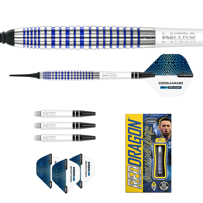 LUKE HUMPHRIES TX3 COOL BLUE S.E. 18 gram barrel/20 gram full 90% Tungsten SOFT TIP