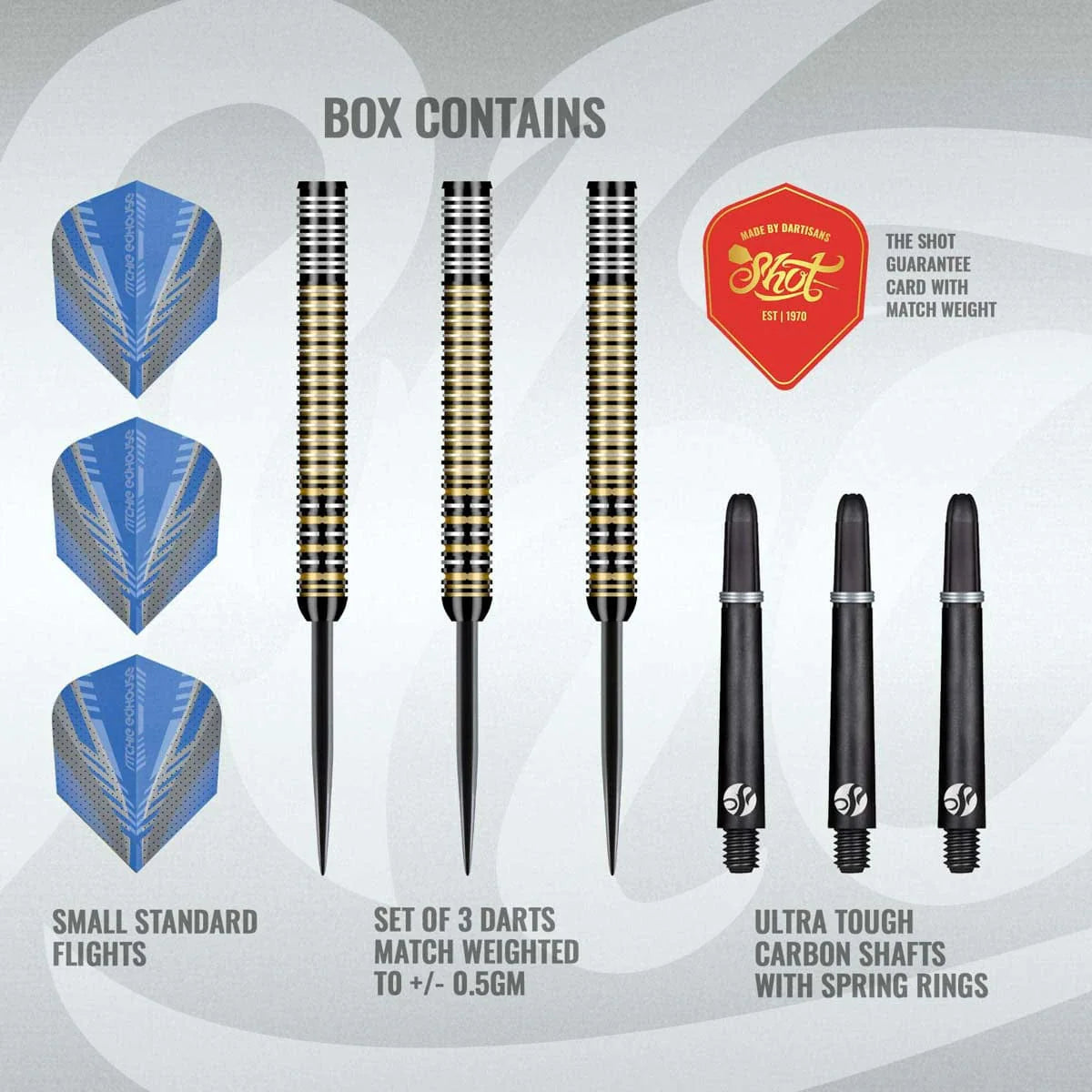 Shot Ritchie Edhouse Madhouse Steel Tip Dart Set-90% Tungsten Barrels-24gm