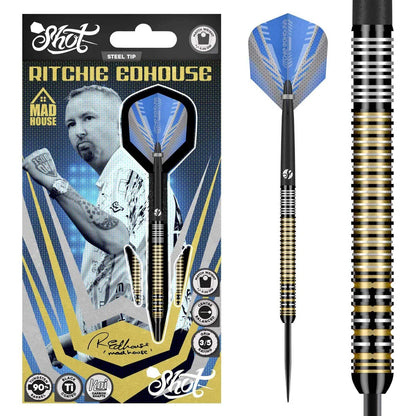 Shot Ritchie Edhouse Madhouse Steel Tip Dart Set-90% Tungsten Barrels-24gm