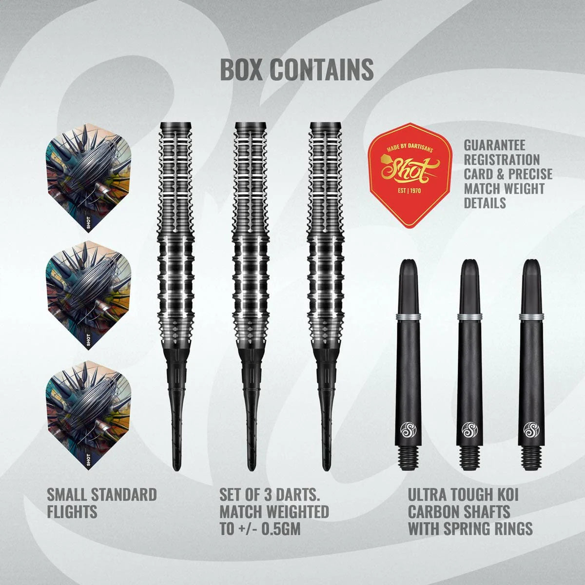 Shot Gnarly Rippah Soft Tip Dart Set-90% Tungsten-20gm