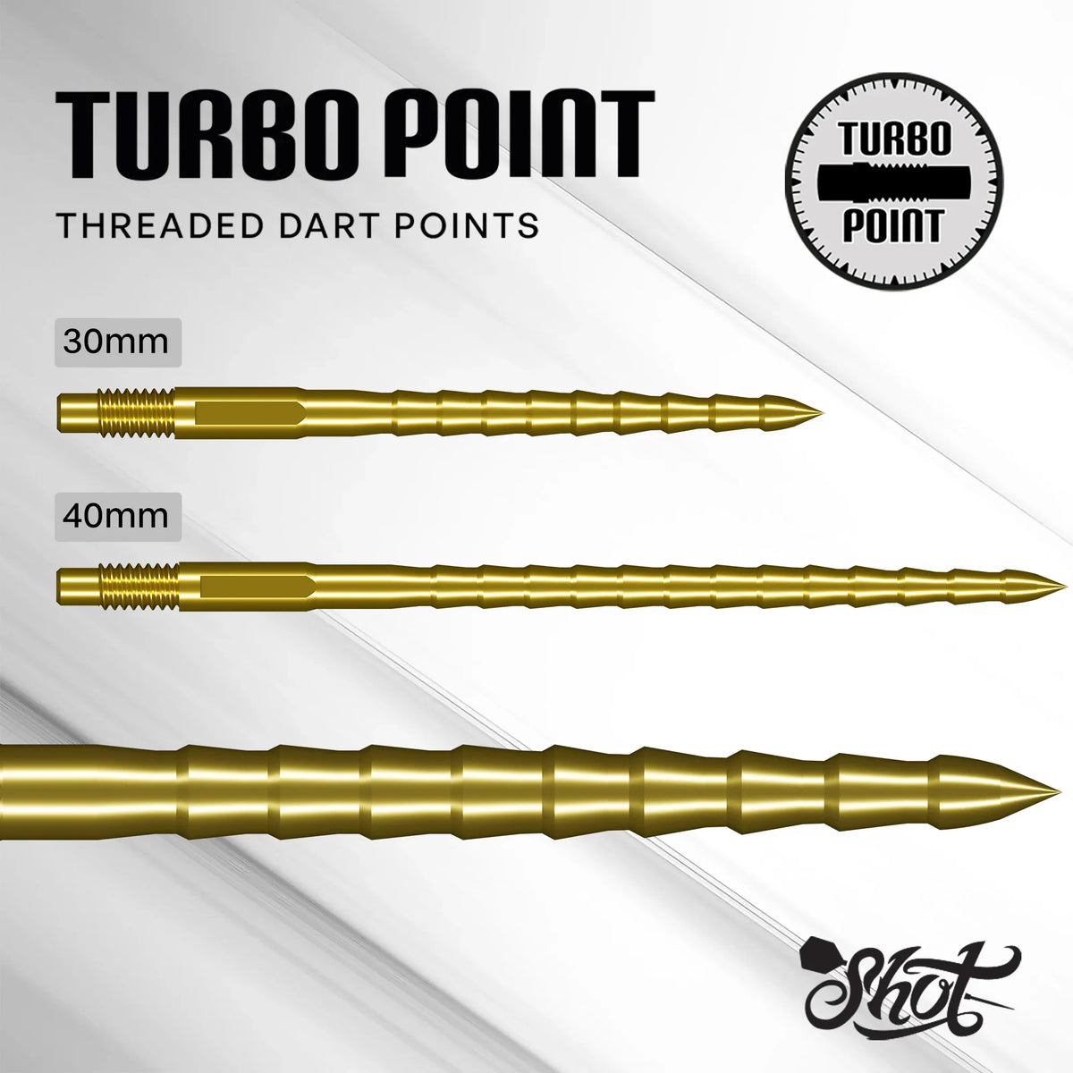 Shot Turbo RS Steel Tip Turbo Dart Points - Gold - 40mm