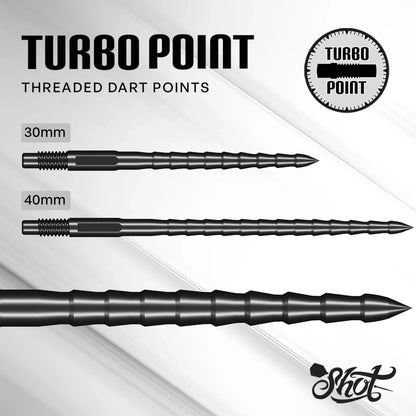 Shot Turbo RS Steel Tip Turbo Dart Points - Black - 30mm