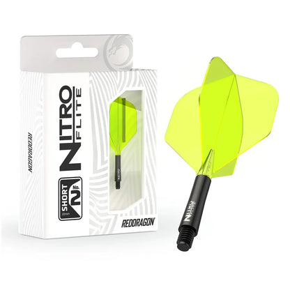 Red Dragon Nitro Flite Integrated Flight and Shaft System - No2 Short Black & Yellow