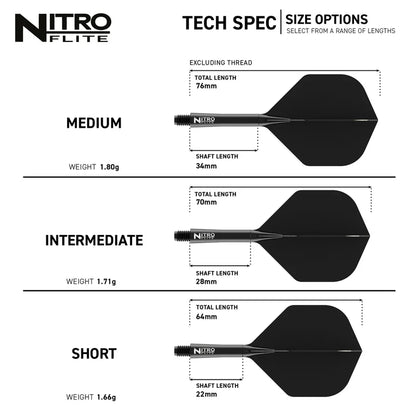 Red Dragon Nitro Flite Integrated Flight and Shaft System - No2 Intermediate Black & Black