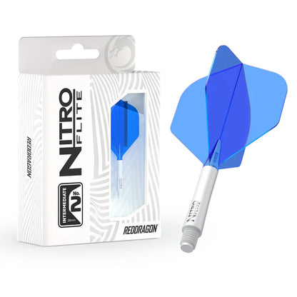 Red Dragon Nitro Flite Integrated Flight and Shaft System - No2 Intermediate White & Blue