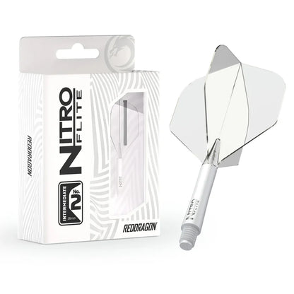 Red Dragon Nitro Flite Integrated Flight and Shaft System - No2 Intermediate White & Clear