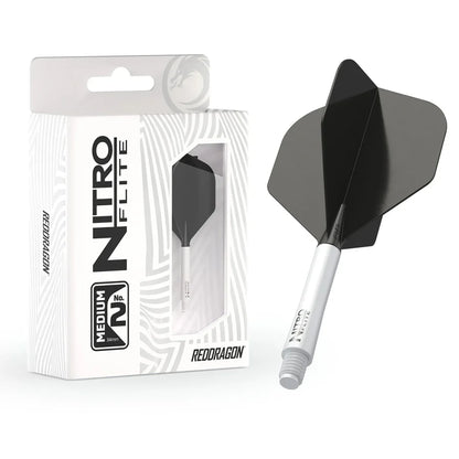Red Dragon Nitro Flite Integrated Flight and Shaft System - No2 Medium White & Black