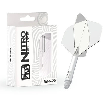 Red Dragon Nitro Flite Integrated Flight and Shaft System - No2 Medium White & Clear