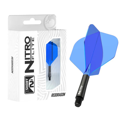 Red Dragon Nitro Flite Integrated Flight and Shaft System - No2 Short Black & Blue