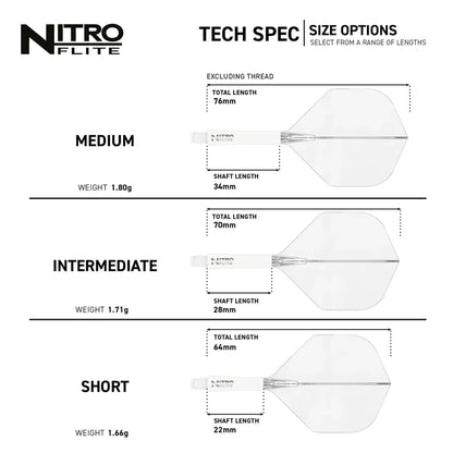Red Dragon Nitro Flite Integrated Flight and Shaft System - No2 Short White & Clear