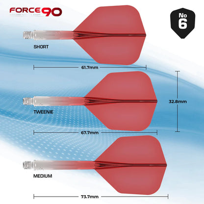 Mission Force 90 - Molded Flight & Shaft System - Gradient - Transparent Red - Standard No6 - Tweenie