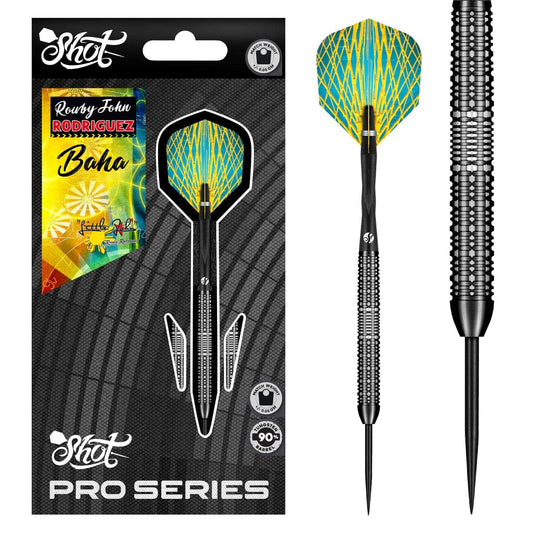 Shot Pro Series Rowby John Rodriguez Steel Tip Dart Set-90% Tungsten Barrels-25gm