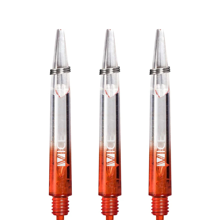 One80 Proplast Vice Dart Shafts - Red/Clear - In Between