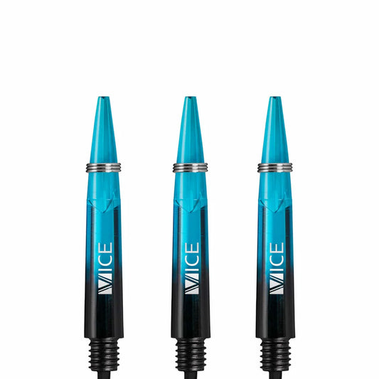 One80 Proplast Vice Dart Shafts - Black/Sky Blue - Short