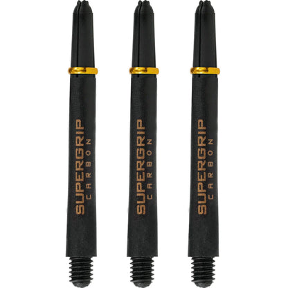 Harrows Supergrip Carbon Dart Shafts - Black & Gold - Medium