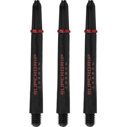 Harrows Supergrip Carbon Dart Shafts - Black & Red - Medium