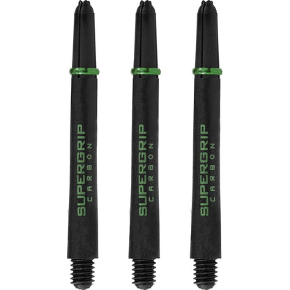 Harrows Supergrip Carbon Dart Shafts - Black & Green - Medium