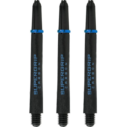 Harrows Supergrip Carbon Dart Shafts - Black & Aqua - Medium