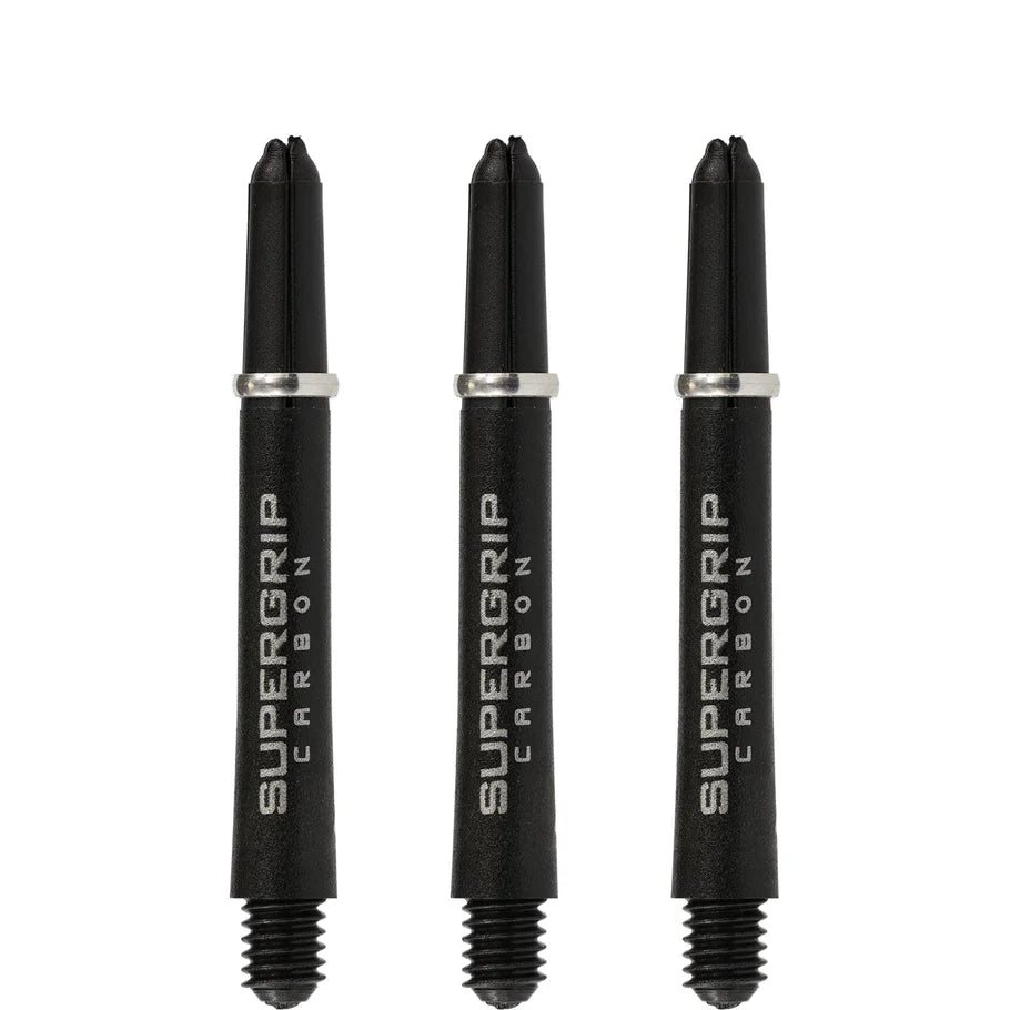 Harrows Supergrip Carbon Dart Shafts - Black & Silver - Midi