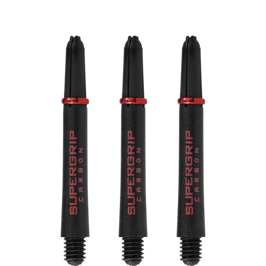 Harrows Supergrip Carbon Dart Shafts - Black & Red - Midi