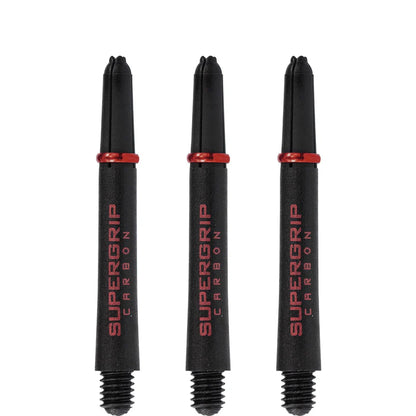 Harrows Supergrip Carbon Dart Shafts - Black & Red - Midi