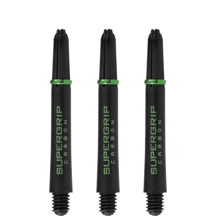 Harrows Supergrip Carbon Dart Shafts - Black & Green - Midi