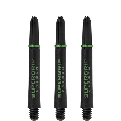 Harrows Supergrip Carbon Dart Shafts - Black & Green - Midi