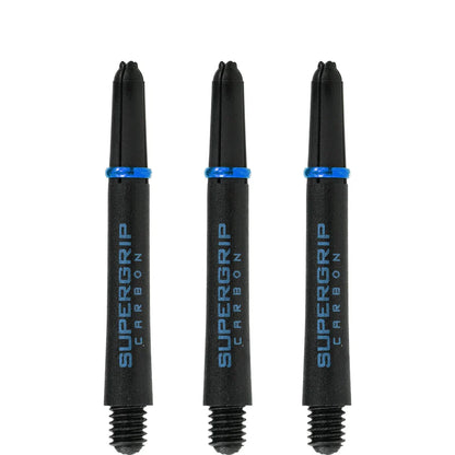 Harrows Supergrip Carbon Dart Shafts - Black & Aqua - Midi