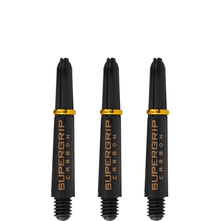 Harrows Supergrip Carbon Dart Shafts - Black & Gold - Short