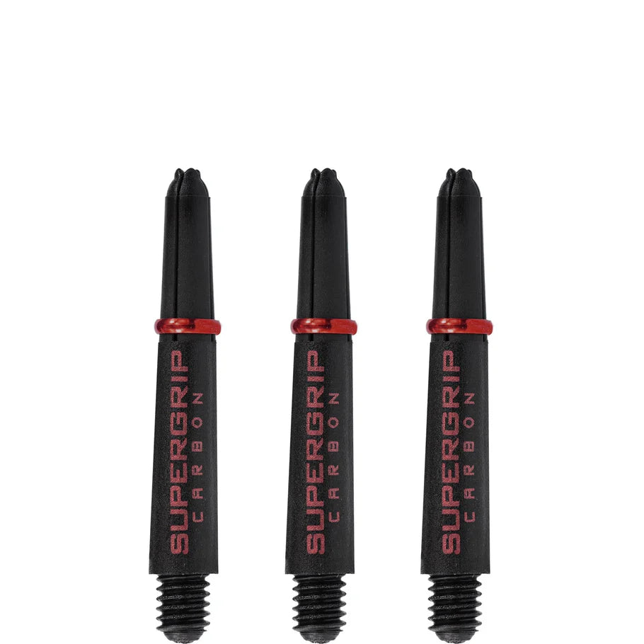 Harrows Supergrip Carbon Dart Shafts - Black & Red - Short