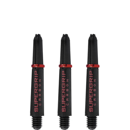 Harrows Supergrip Carbon Dart Shafts - Black & Red - Short