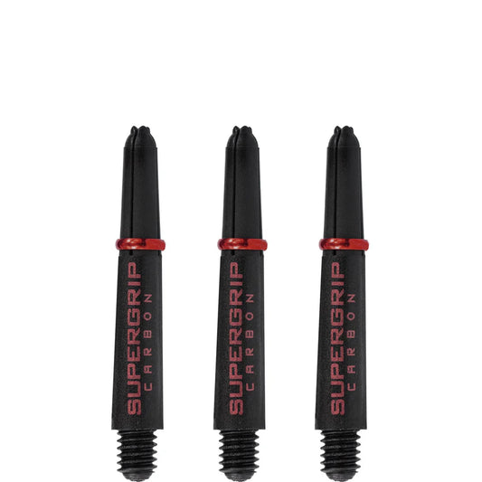 Harrows Supergrip Carbon Dart Shafts - Black & Red - Short