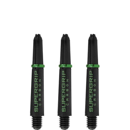 Harrows Supergrip Carbon Dart Shafts - Black & Green - Short