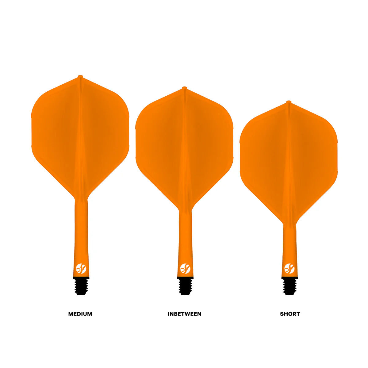 Shot Flight Deck One Piece Dart Flight and Shaft System Orange Short