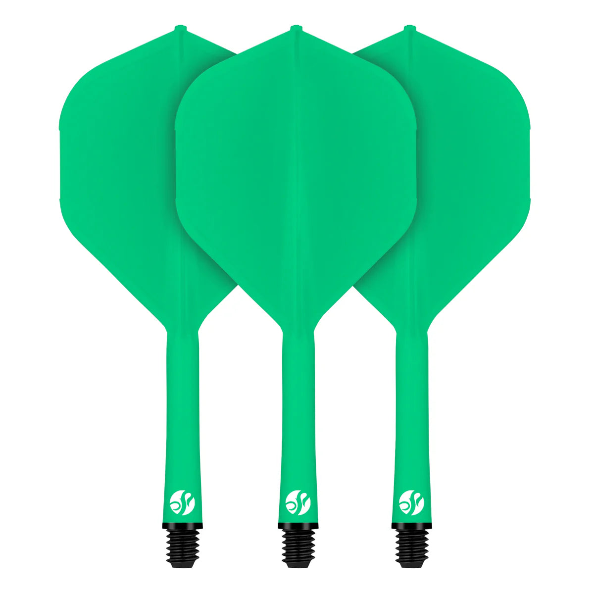 Shot Flight Deck One Piece Dart Flight and Shaft System Green In Between