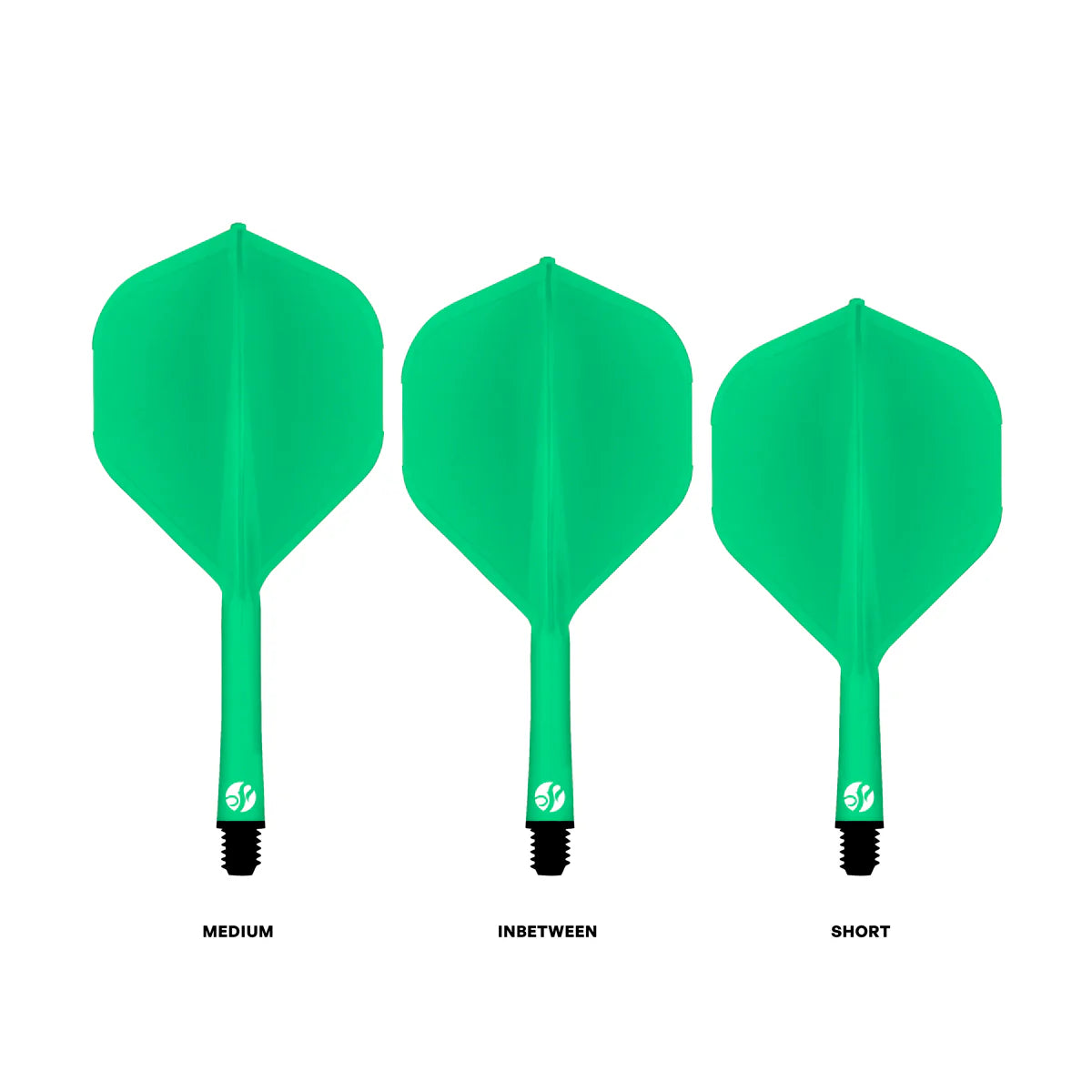 Shot Flight Deck One Piece Dart Flight and Shaft System Green In Between