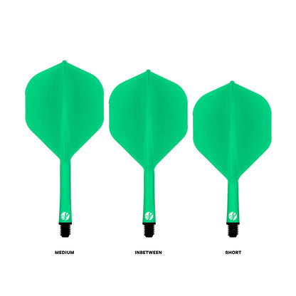 Shot Flight Deck One Piece Dart Flight and Shaft System Green In Between
