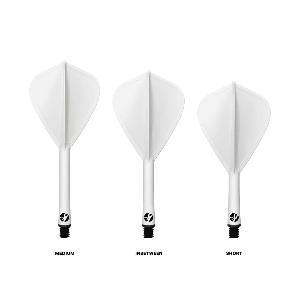 Shot Flight Deck One Piece Dart Flight and Shaft System - Kite - White - In Between
