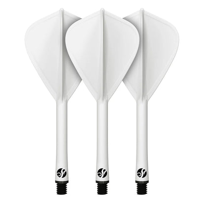 Shot Flight Deck One Piece Dart Flight and Shaft System - Kite - White - In Between