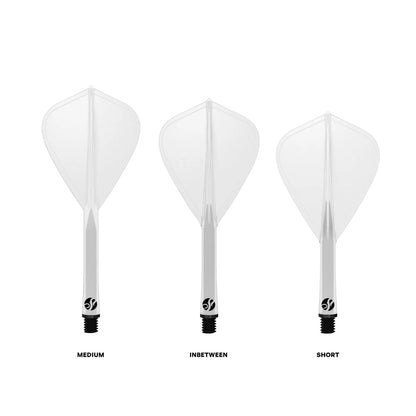 Shot Flight Deck One Piece Dart Flight and Shaft System - Kite - Clear - Short