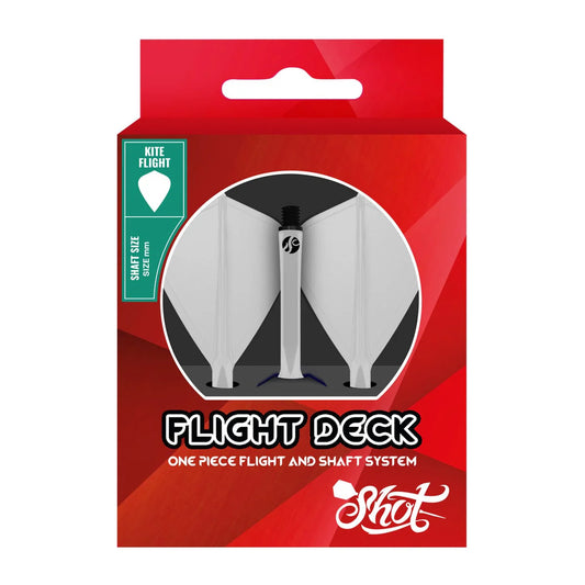 Shot Flight Deck One Piece Dart Flight and Shaft System - Kite - Clear - In Between