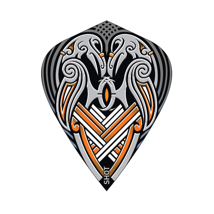Shot Viking Raven Dart Flight Set-Kite Black