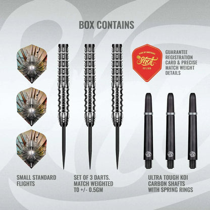 Shot Gnarly Shredda Steel Tip Dart Set-90% Tungsten Barrels-30gm